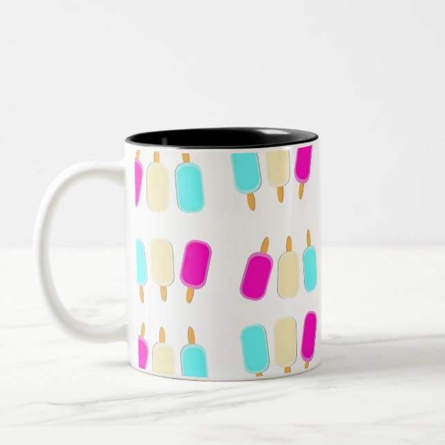 ice cream three colours Two-Tone coffee mug (Left)