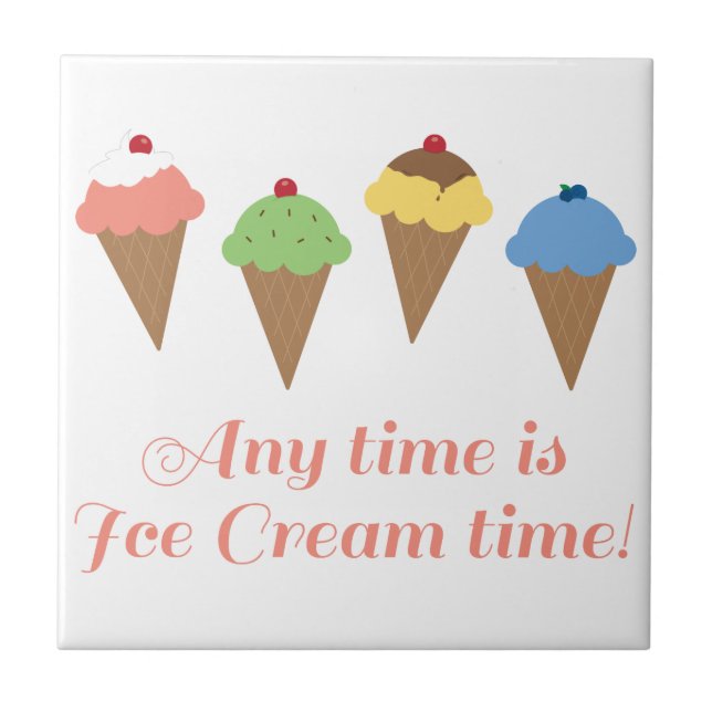 Ice Cream Time Ceramic Tile (Front)