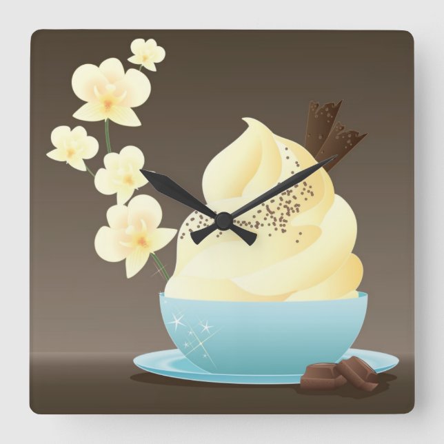 Ice Cream Treat Square Wall Clock (Front)
