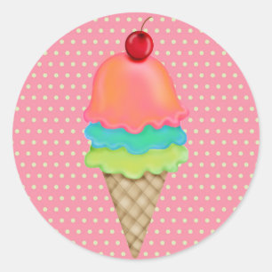 Ice Cream Treats Classic Round Sticker