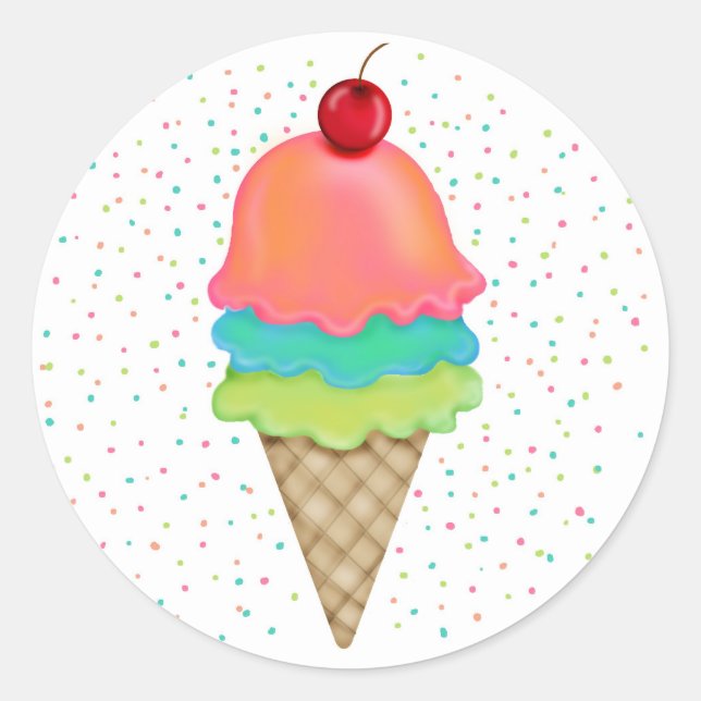 Ice Cream Treats Classic Round Sticker (Front)