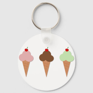 Ice Cream Trio Key Ring
