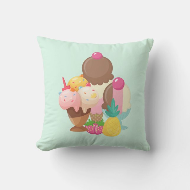 Ice Cream Trio Neopolitan Flavour Cushion (Front)