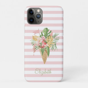  Ice cream,Tropical Leaves Fruit,Pink Stripes    Case-Mate iPhone Case