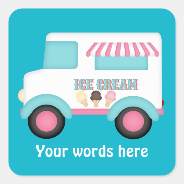 Ice Cream Truck add words sticker (Front)