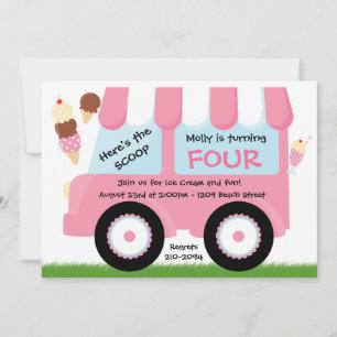 Ice Cream Truck Birthday Party Invitation