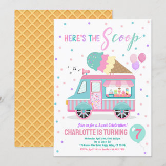 Ice Cream Truck Birthday Party Invitation Any Age