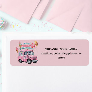 "Ice Cream Truck Birthday  Return Address Label