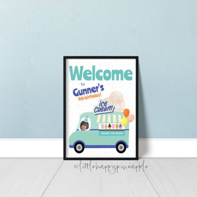 Ice Cream Truck Birthday Welcome Sign (Creator Uploaded)