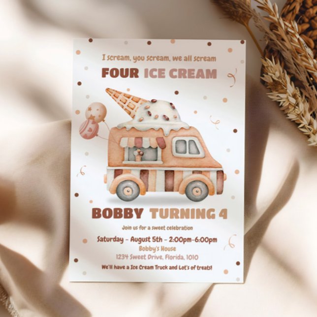 Ice Cream Truck Boy Birthday Invite (Creator Uploaded)