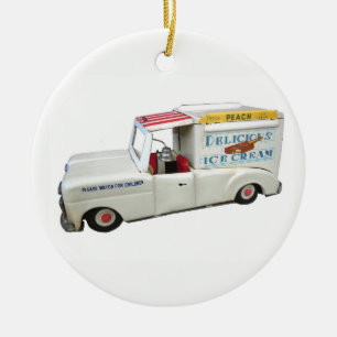 Ice Cream Truck Ceramic Ornament