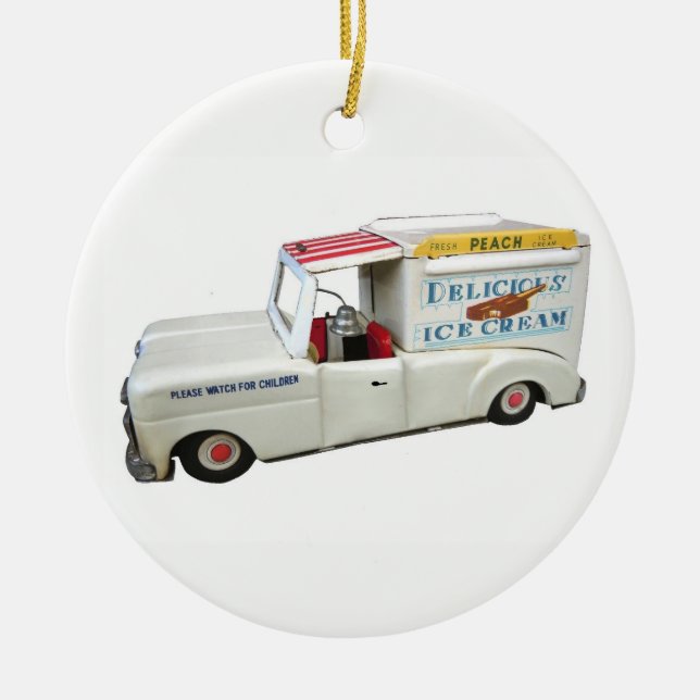 Ice Cream Truck Ceramic Ornament (Front)