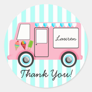 Ice Cream Truck Classic Round Sticker