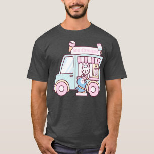 Ice Cream Truck Cute Bunny And Penguin T-Shirt