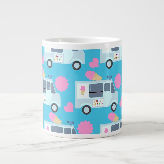 Ice Cream Truck Cute Fun Pattern Art  Large Coffee Mug (Front)