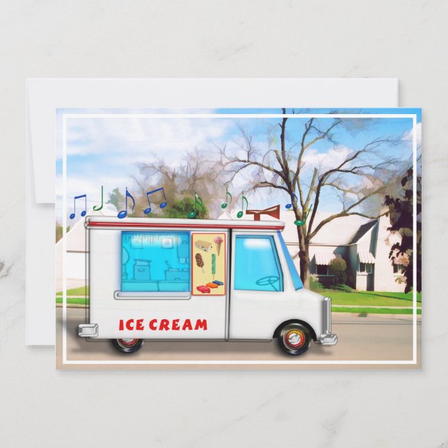 Ice Cream Truck in the Street Invitation (Front)