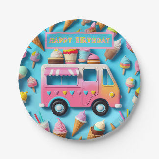" ICE-CREAM TRUCK " PAPER PLATE