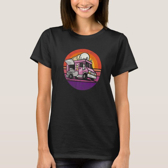 Ice Cream Truck Retro Vintage Retro T-Shirt (Front)