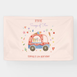 Ice cream truck Scoops of fun kids birthday Banner