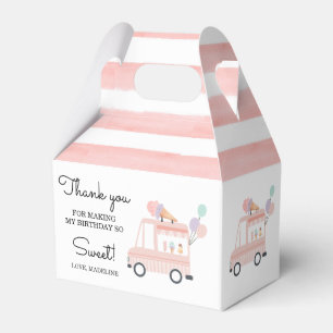 Ice Cream Truck Summer 1st Girl Birthday Favor Box
