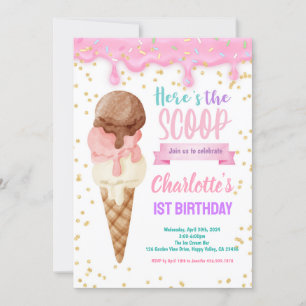 Ice Cream Truck Three is So Sweet 3rd Birthday  Invitation
