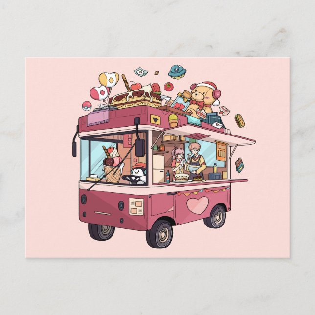 Ice cream truck van  postcard (Front)