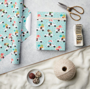 Ice Cream Trucks Pretty Girls Sprinkles Wrapping Paper