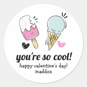 Ice Cream Valentine Favour Sticker