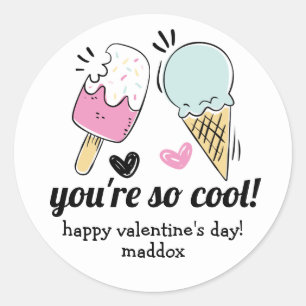 Ice Cream Valentine Sticker