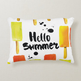 Ice Cream: Vintage Watercolor Decorative Cushion