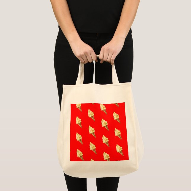 Ice-cream Vivid red Tote Bag (Front (Product))