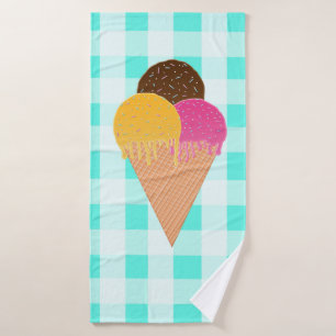 ice-cream waffle cone bath towel