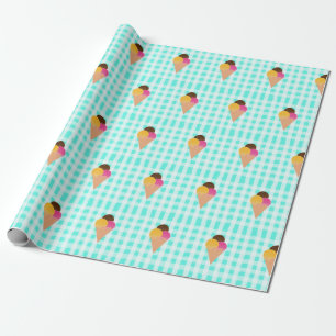 ice-cream waffle cone wrapping paper