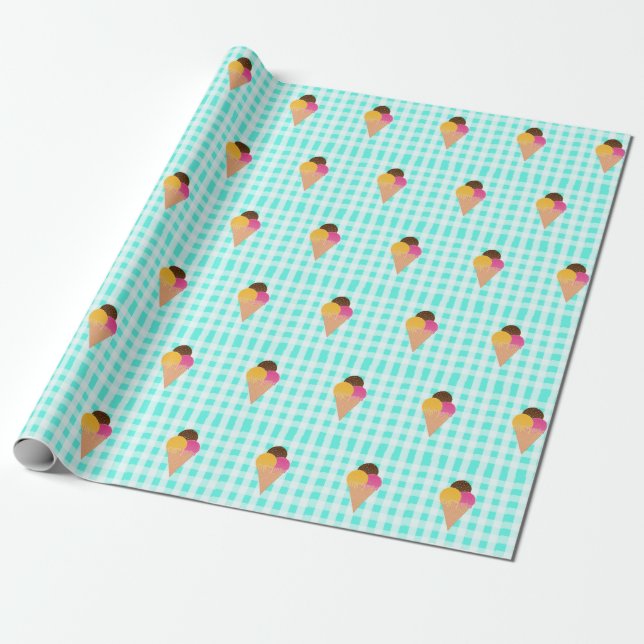 ice-cream waffle cone wrapping paper (Unrolled)