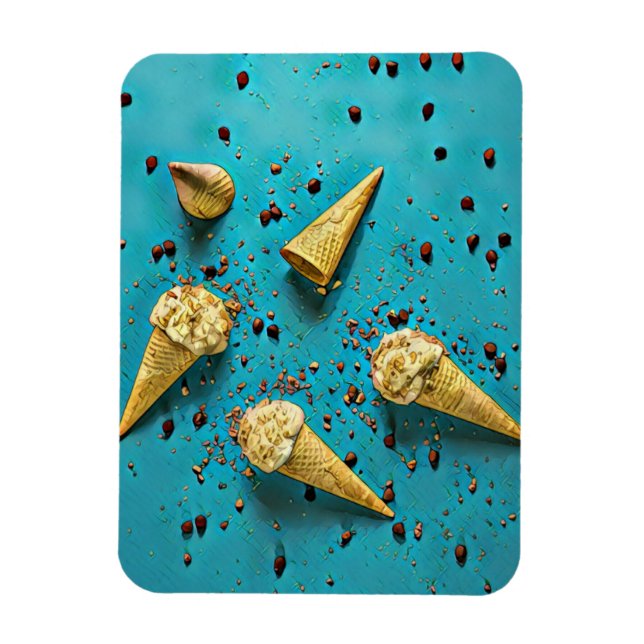 Ice cream waffle cones magnet (Vertical)