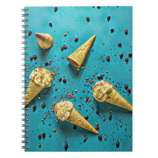 Ice cream waffle cones notebook