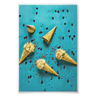 Ice cream waffle cones photo print