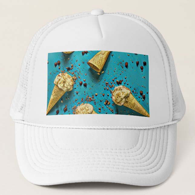 Ice cream waffle cones trucker hat (Front)