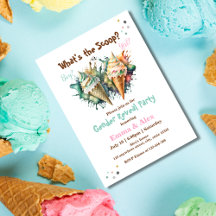 Ice Cream Waffle What's the Scoop Gender Reveal 