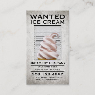ice cream wanted poster loyalty card