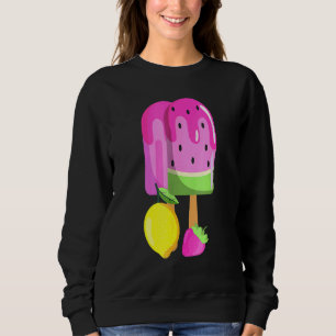 Ice Cream Watermelon Strawberry Lemon Ice Pop Pink Sweatshirt