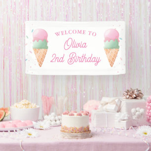 Ice Cream Welcome Birthday Banner