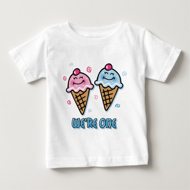 Ice Cream We're One Boy & Girl Baby T-Shirt (Front)