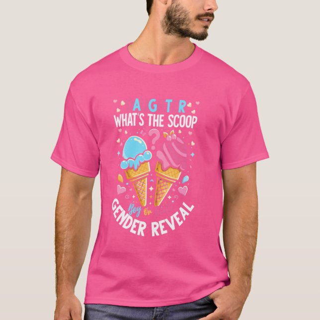 Ice Cream Whats The Scoop Gender Reveal Daughter T-Shirt (Front)