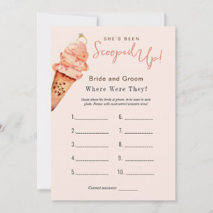Ice Cream "Where were they" Bridal shower game Invitation