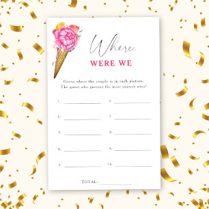 Ice cream - Where were we bridal shower game