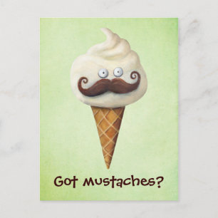 Ice Cream with Moustaches Postcard
