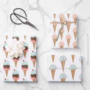 Ice Cream with Sprinkles Modern Colourful Cute Gif Wrapping Paper Sheet