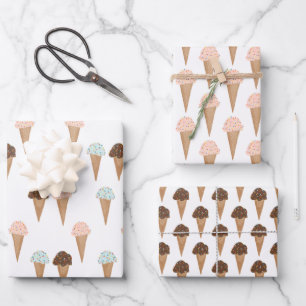 Ice Cream with Sprinkles Modern Colourful Cute Gif Wrapping Paper Sheet