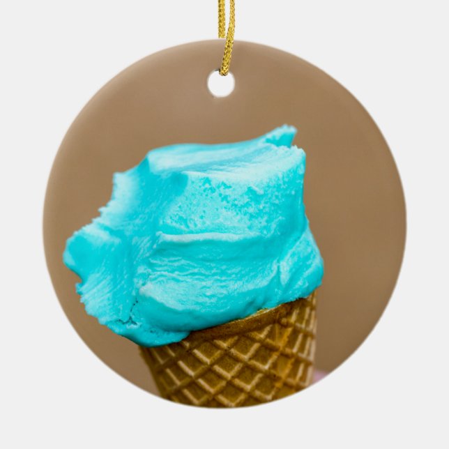 Ice cream with waffle macro ceramic tree decoration (Front)